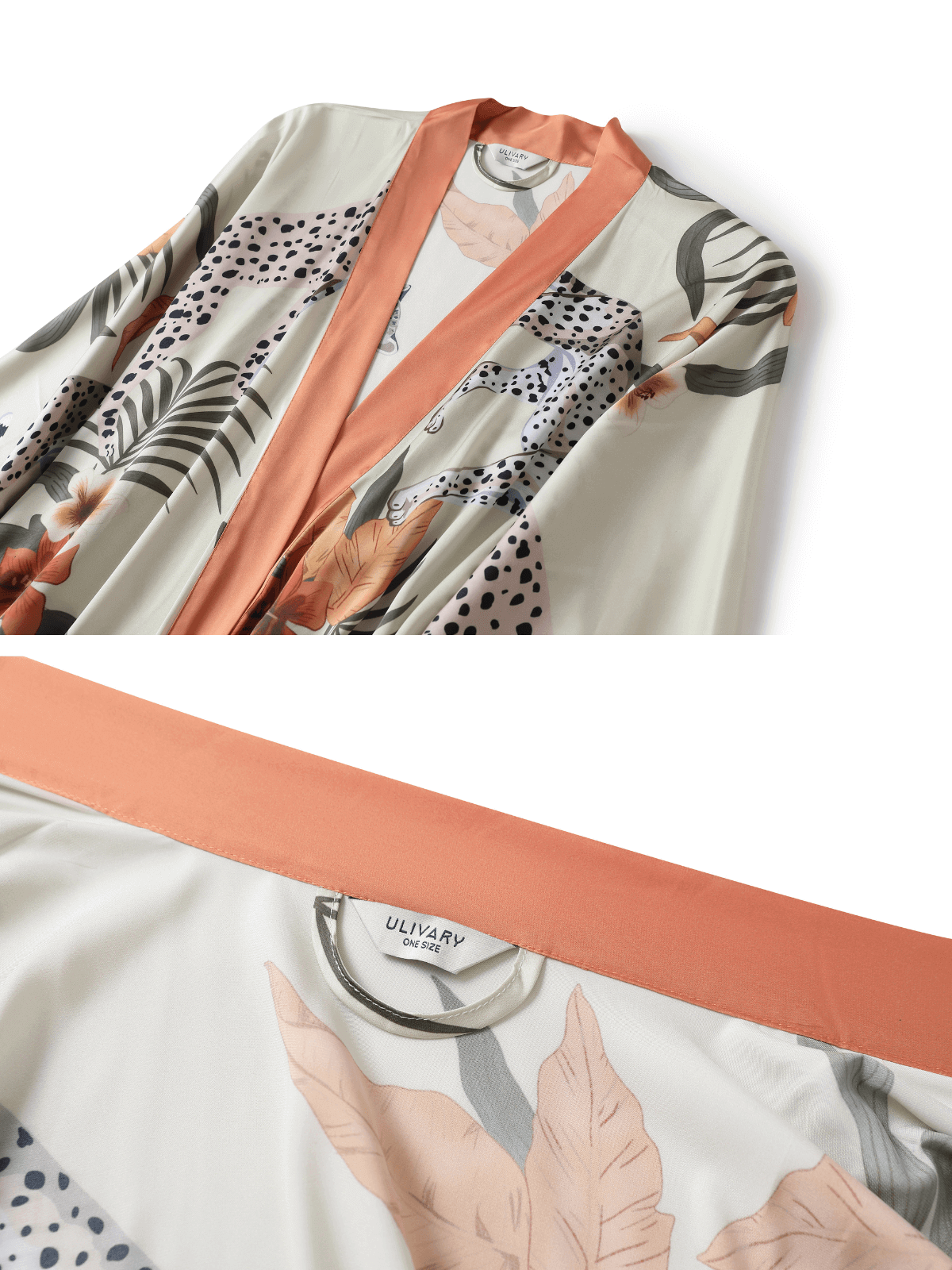 Orange Leopard Kimono Robe for wholesale on Faire8