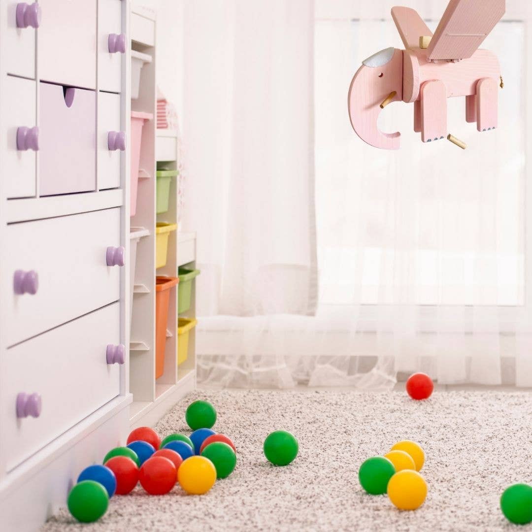 Mrozci - Wholesale Baby Mobile - Pink Elephant Flying Wooden Mobile - Baby Girl Nursery Decor9