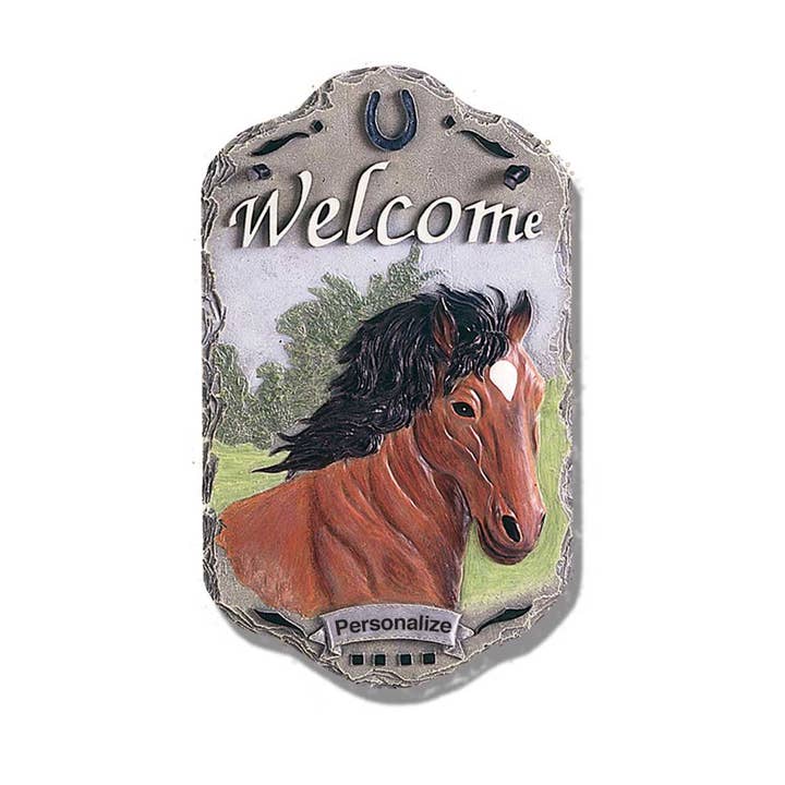 HomeRoots – wholesale Sign – Horse Indoor Outdoor Resin Welcome Wall Decor1