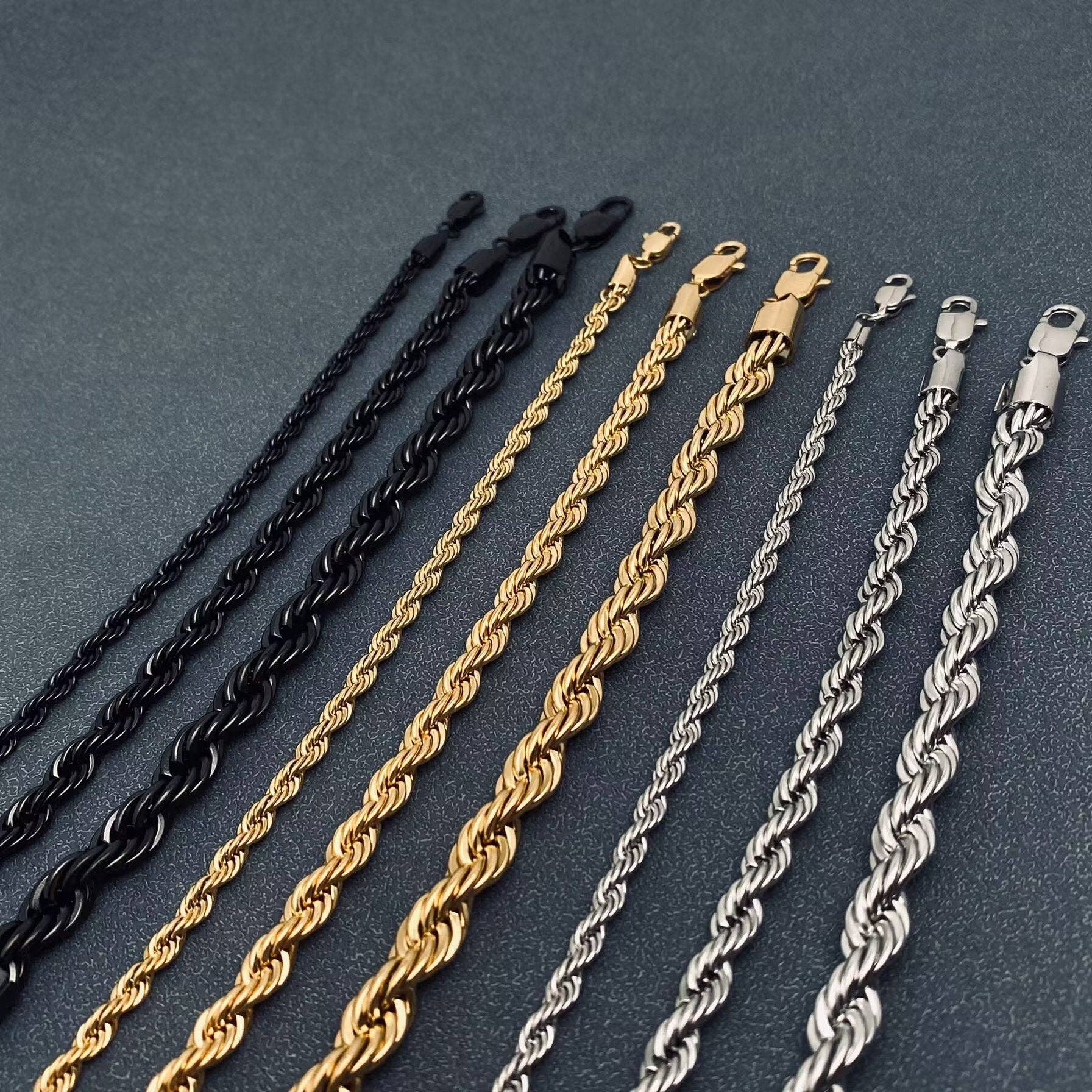 Mio Queena - Wholesale Link & Chain Bracelet - 18K Gold-plated Twist Chain Stainless Steel Bracelet - MJ/BC6