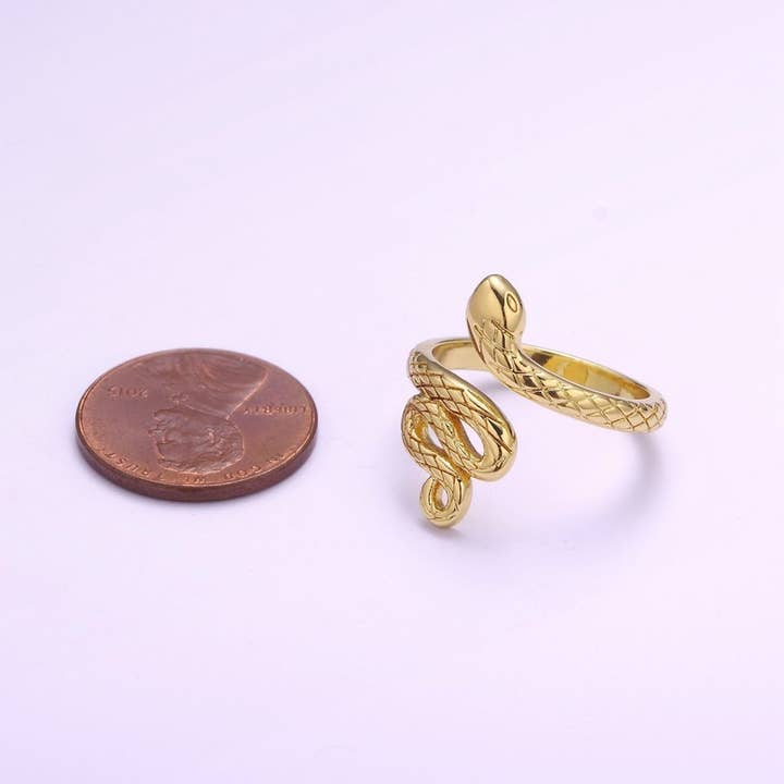 Aim Eternal - Wholesale Cocktail/Statement Ring - Overstock 3D Gold snake ring, serpent ring, Statement ring, Gold Open Snake Ring, Twist ring, Stackable ring, Animal ring US Size 5 O-3213