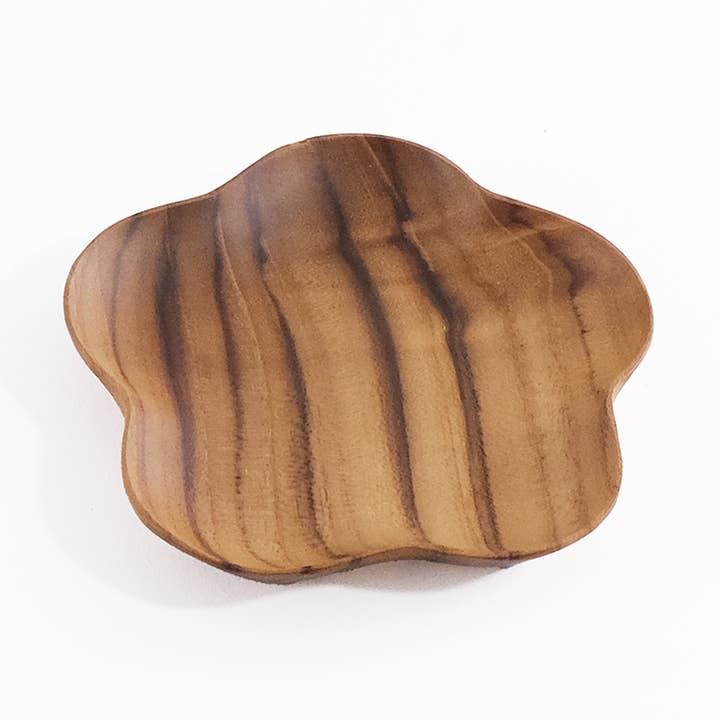 Plato en forma de capullo hecho de madera de teca para venta al por mayor de shesay