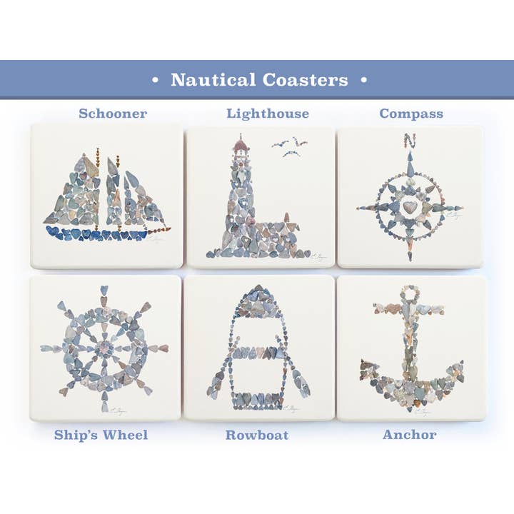 Küsten-Untersetzer | Nautische Untersetzer für den Großhandel von Love Rocks Me®