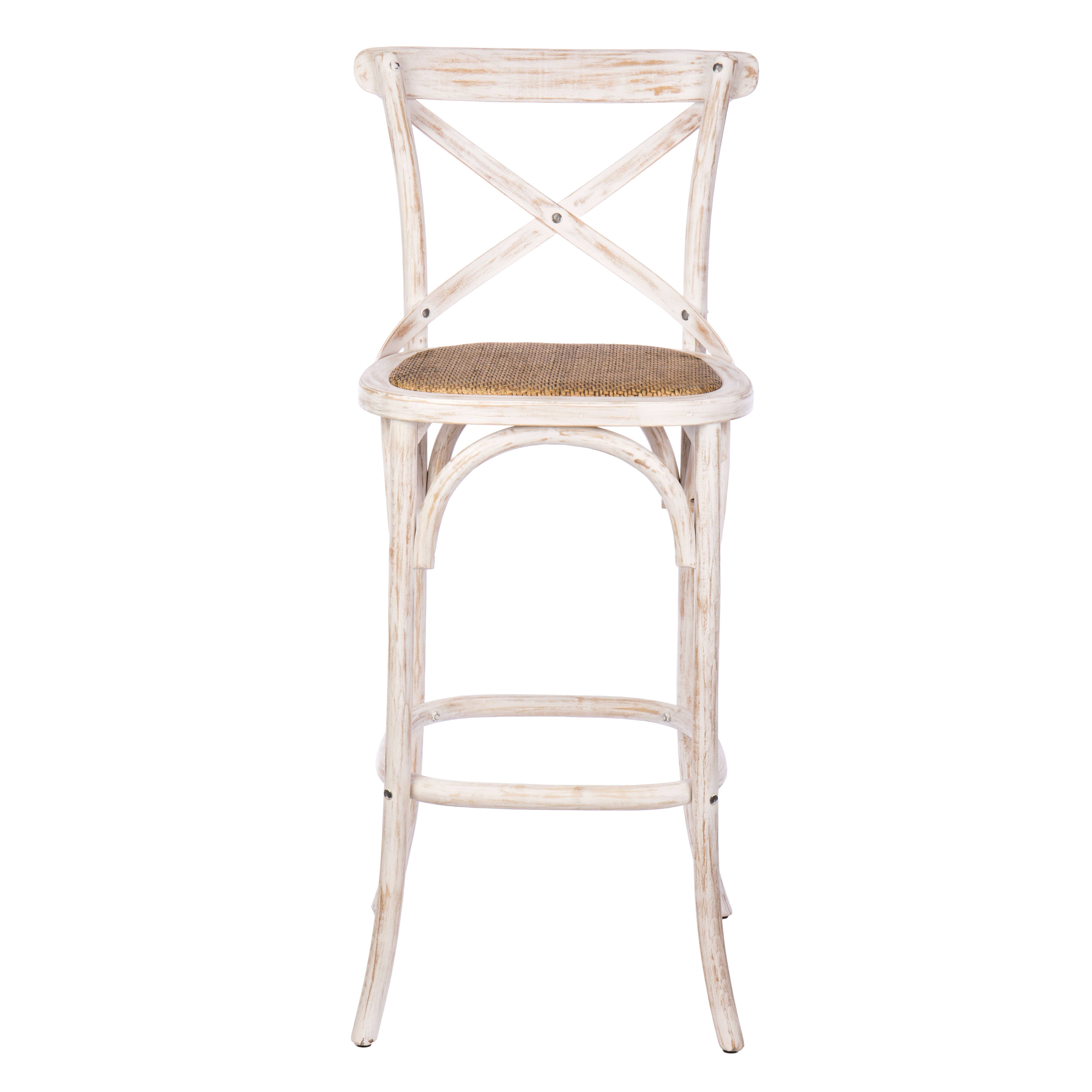 Willow Group - Wholesale Stool - White Wash Cross Back Birch Stool Outdoor Chair2