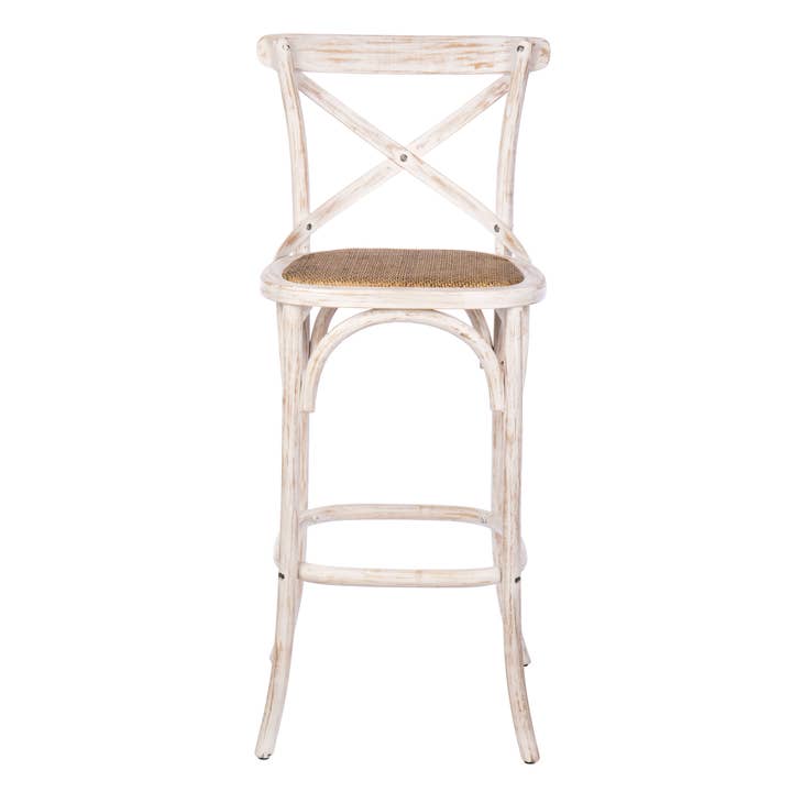 Willow Group - Wholesale Stool - White Wash Cross Back Birch Stool Outdoor Chair2