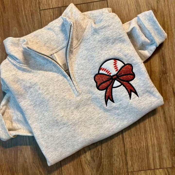 Glitter Sport Quarter Zip por atacado de Double E Creations