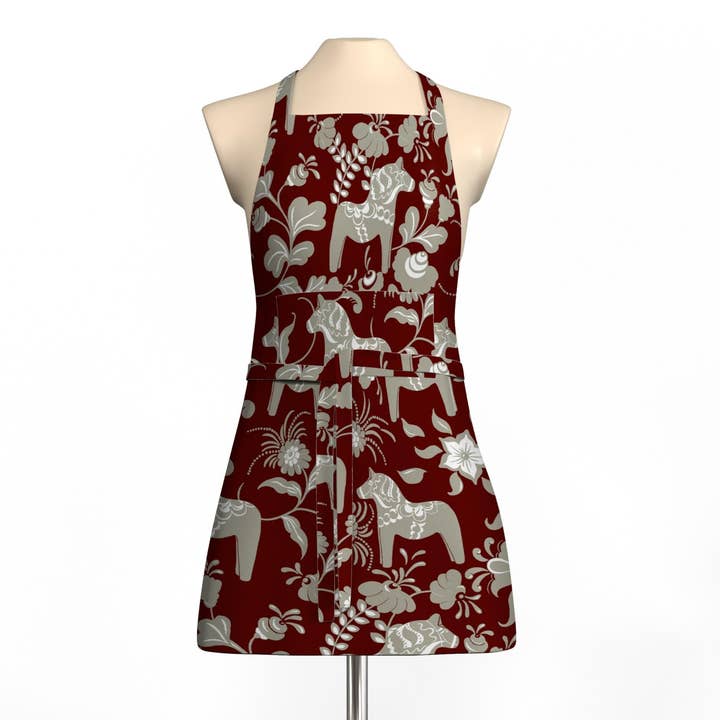 Delantal Rojo Nusnäs Con Bolsillo para venta al por mayor de Arvidssons Textil