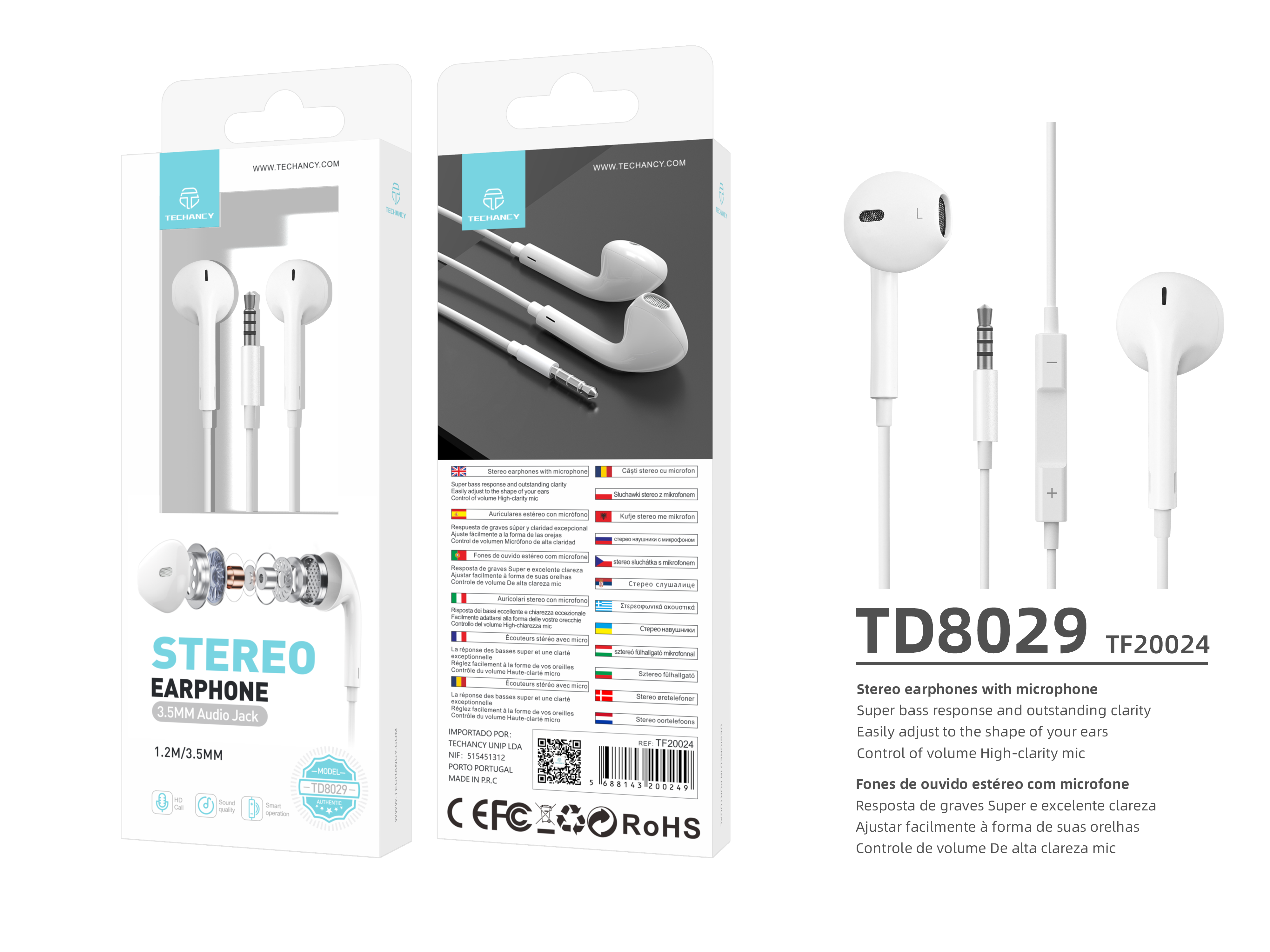 TECHANCY - Wholesale Headphones - TECHANCY In-ear headphones with cable and microphone1