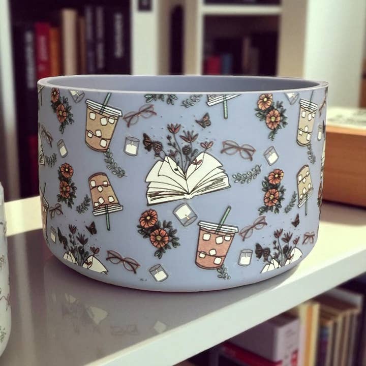 Bookish Blue- 3D Silicone Tumbler Boot for wholesale by Olive Lane Accessories