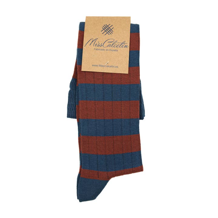 Miss Cuba-Midnight Striped High Top Sock for wholesale by MissCalcetin