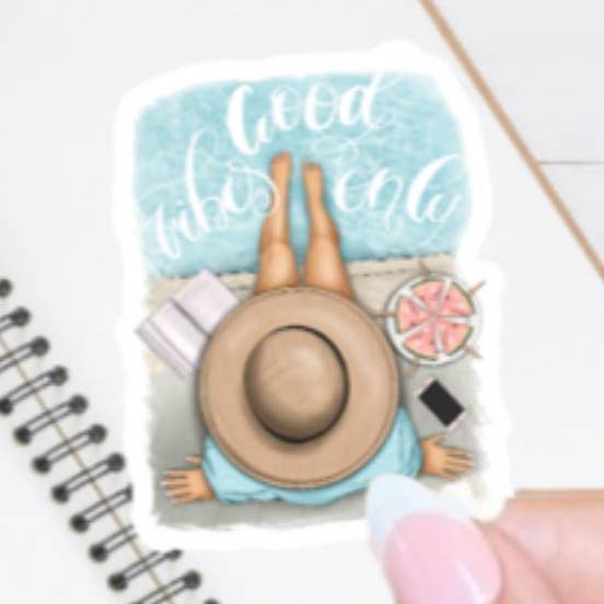 Summer, Beach girl Sticker, Tumbler water bottle for wholesale by Blu Butterfly Stickers