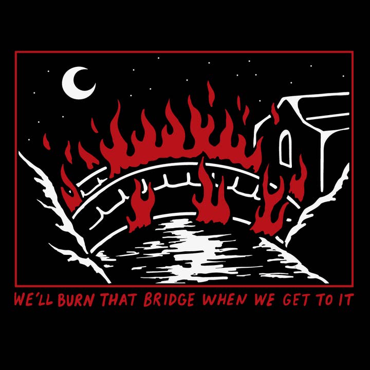 'Burn That Bridge' hættetrøje for engroshandel hos Wicked Clothes