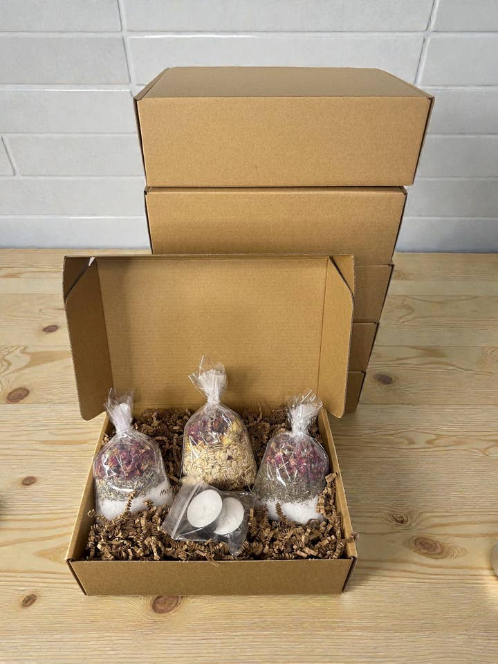 Herbal Bath Gift Box (No Labels) for wholesale by Herbal Rose Apothecary