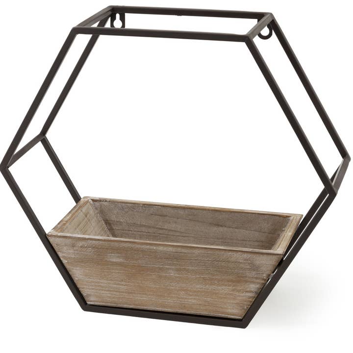 Maceta de pared hexagonal de 11 1/4 pulgadas de alto para venta al por mayor de Boston International