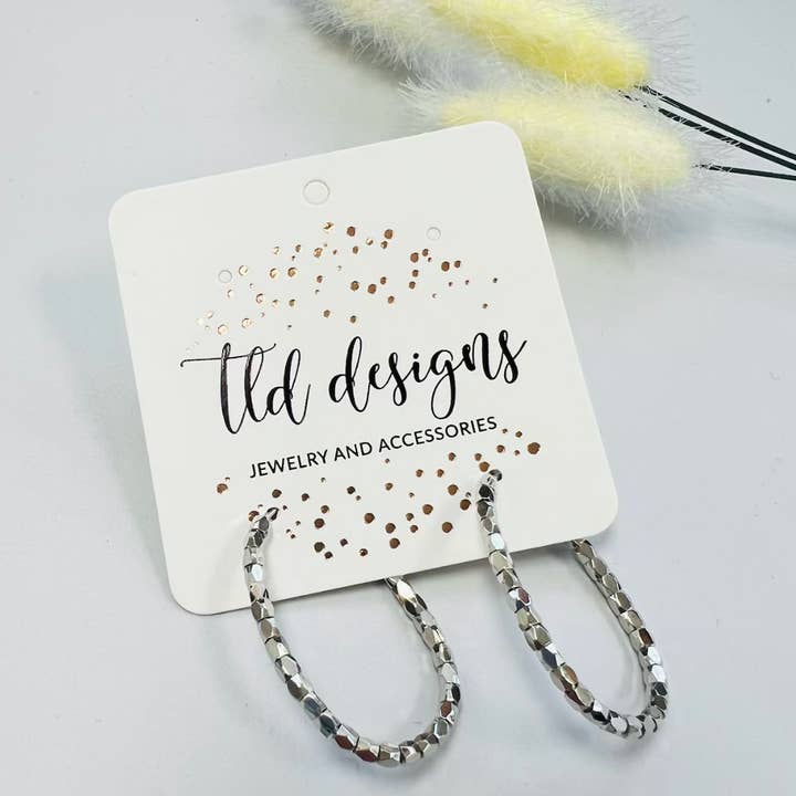 TLD Designs - Wholesale Hoop Earrings - Silver bling bling