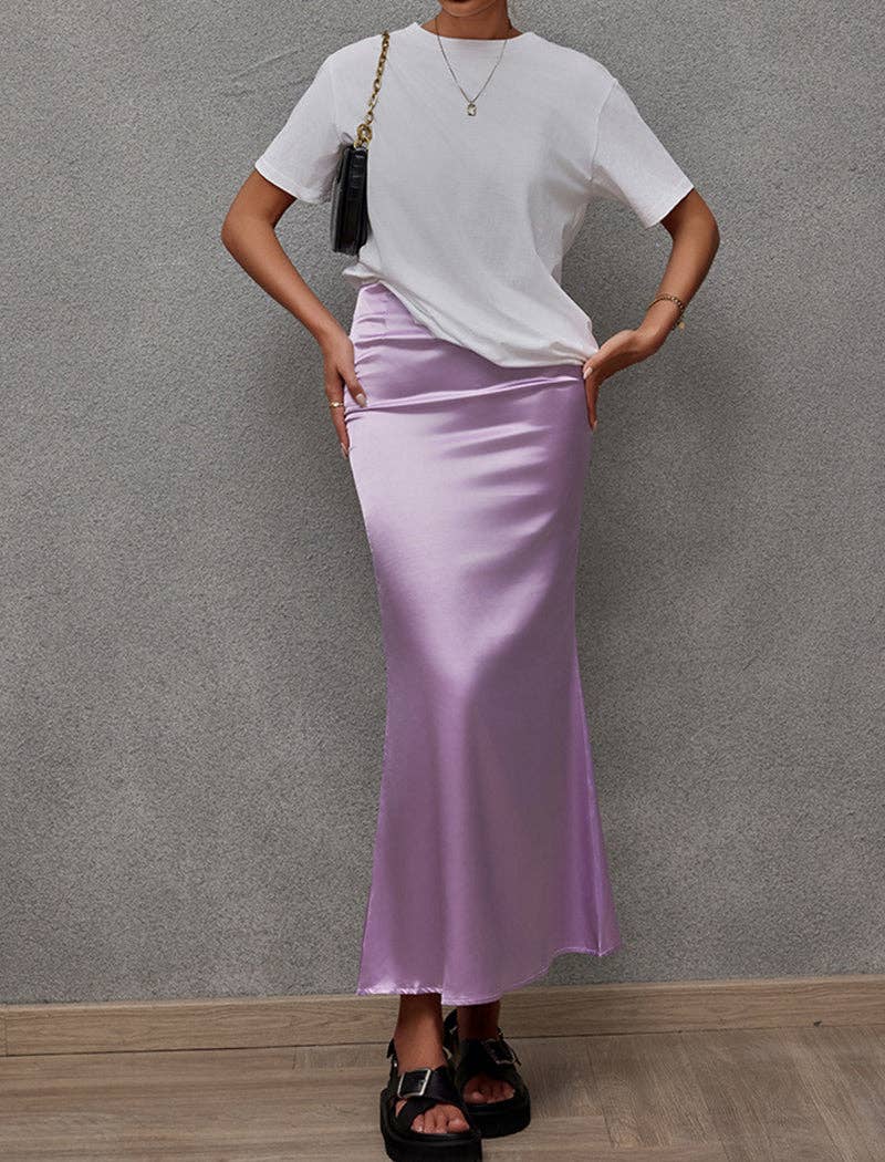 safistyle - Wholesale Skirt - Women's - Casual Satin Maxi Skirt1