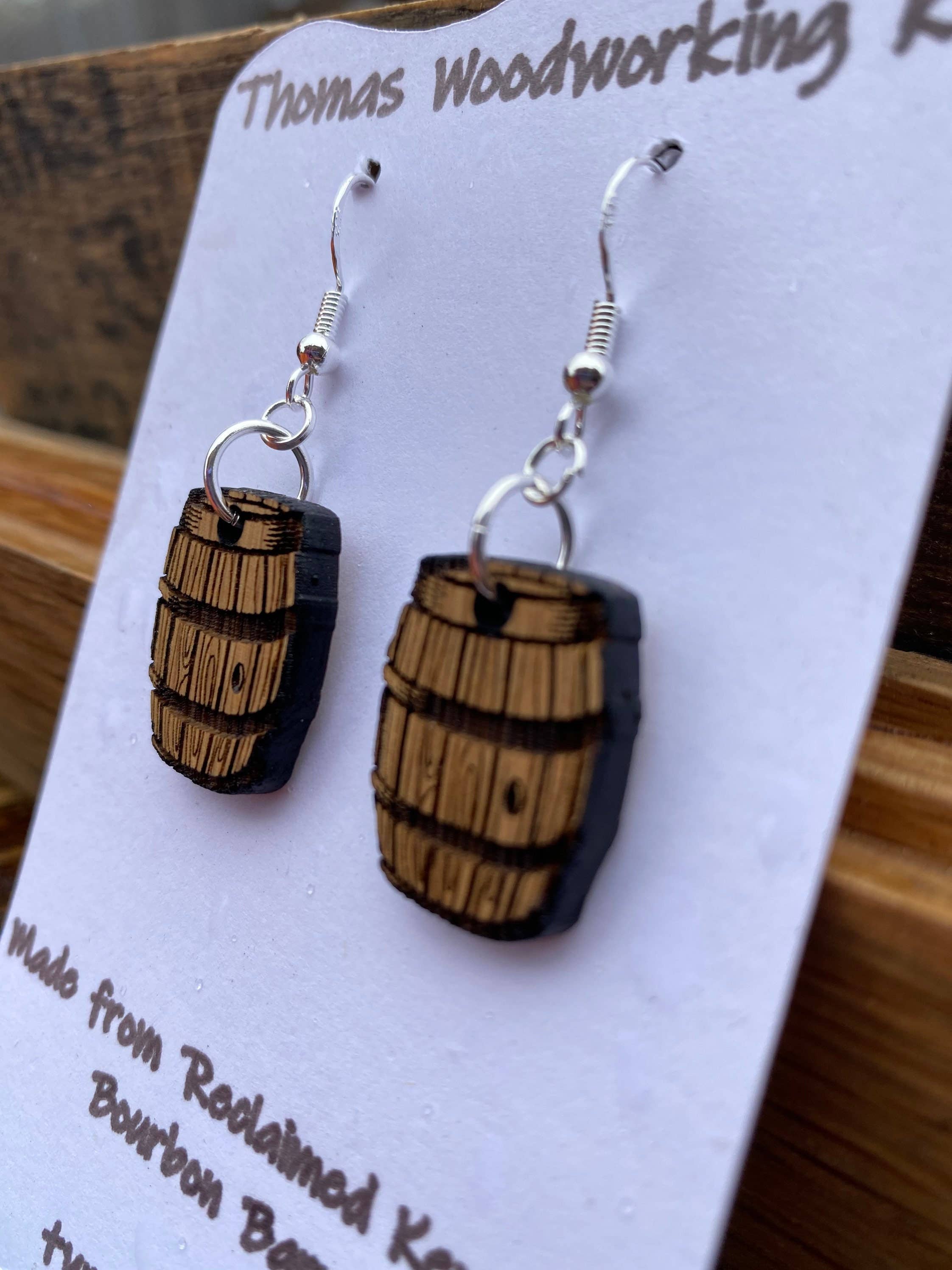 TWWKY - Wholesale Dangle Earrings - Oak Barrel Dangle Earrings from Reclaimed Kentucky Bourbon7