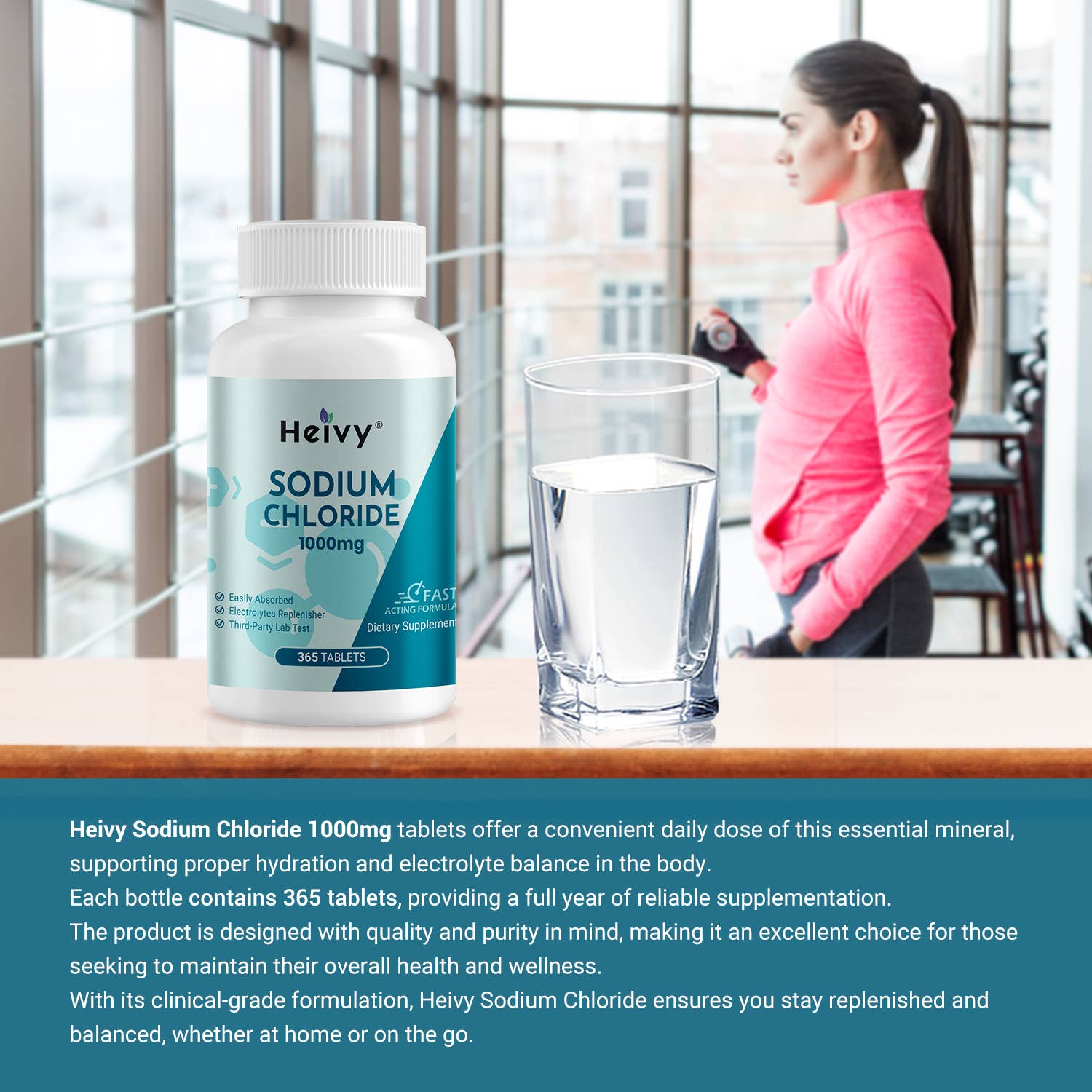 Heivy - Vendita all'ingrosso Vitamine/integratori orali - Heivy Cloruro di Sodio 1000 MG - Formula a Rapida Azione6