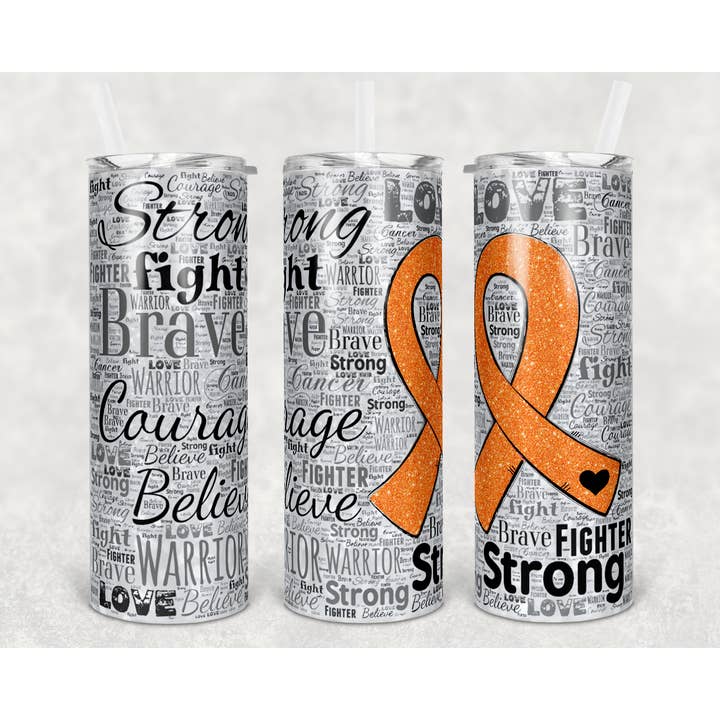 Cancer Ribbon Orange - 20oz Tumbler for wholesale by Crafted in the Loo, LLC