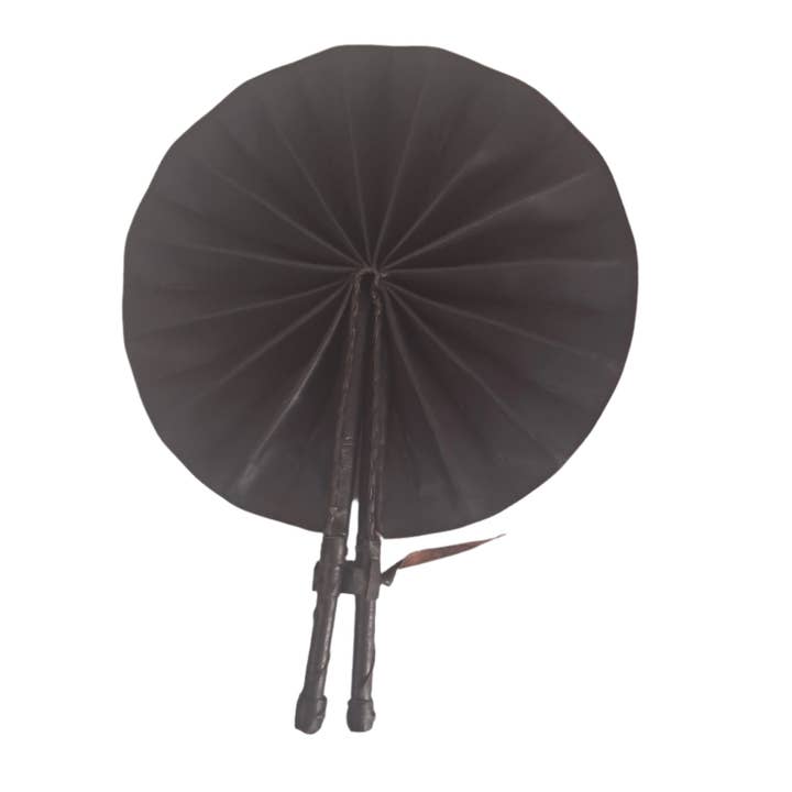 Ghanese Effen Stof Waaier - PF001 Zwart voor wholesale door MadeinGhanaShop