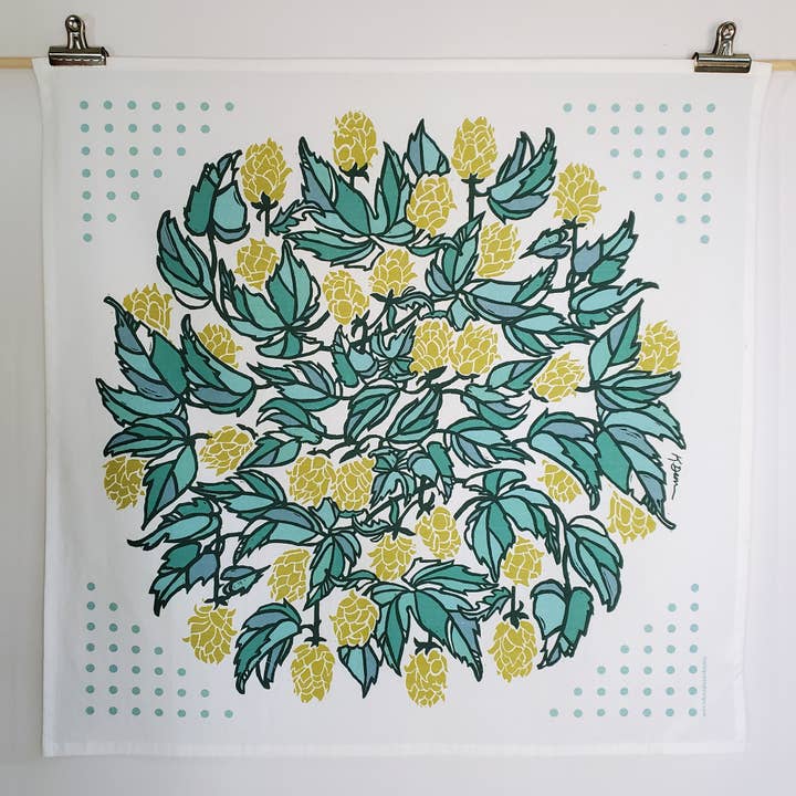 Serviette de cuisine Hops 100 % coton Flour Sack, 24 po x 24 po pour la vente par Little Green