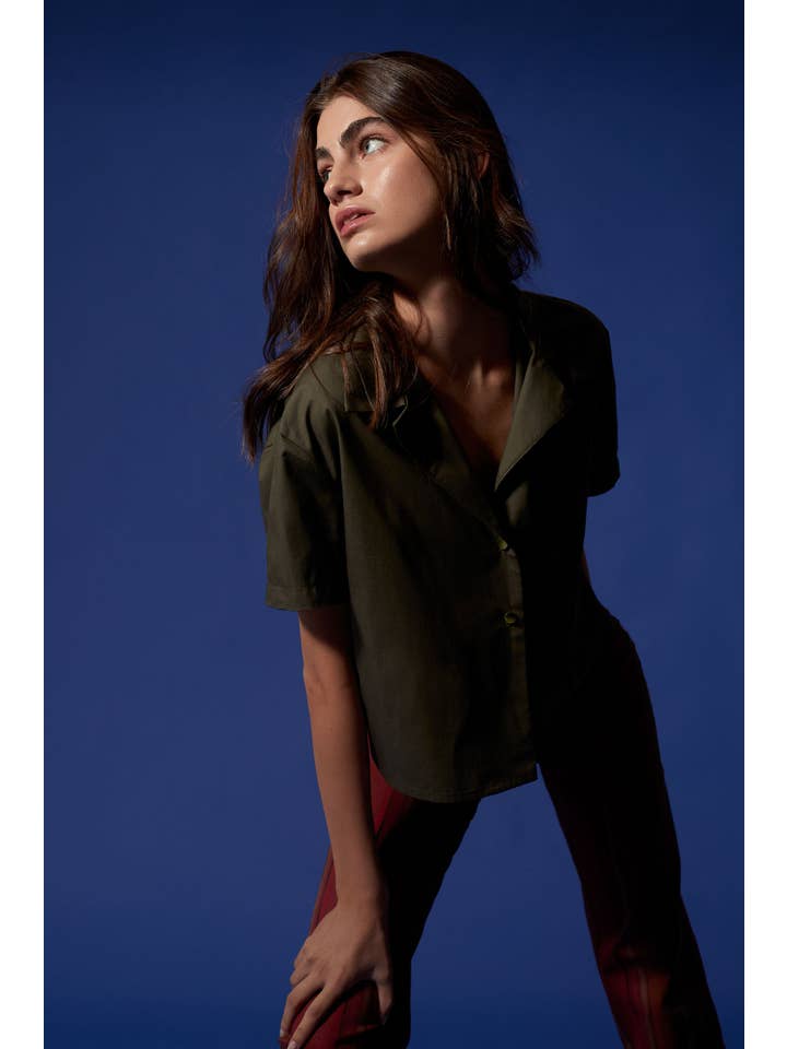 Virago Barcelona - Wholesale Button Down Shirt - Women's - MIA Shirt Khaki3