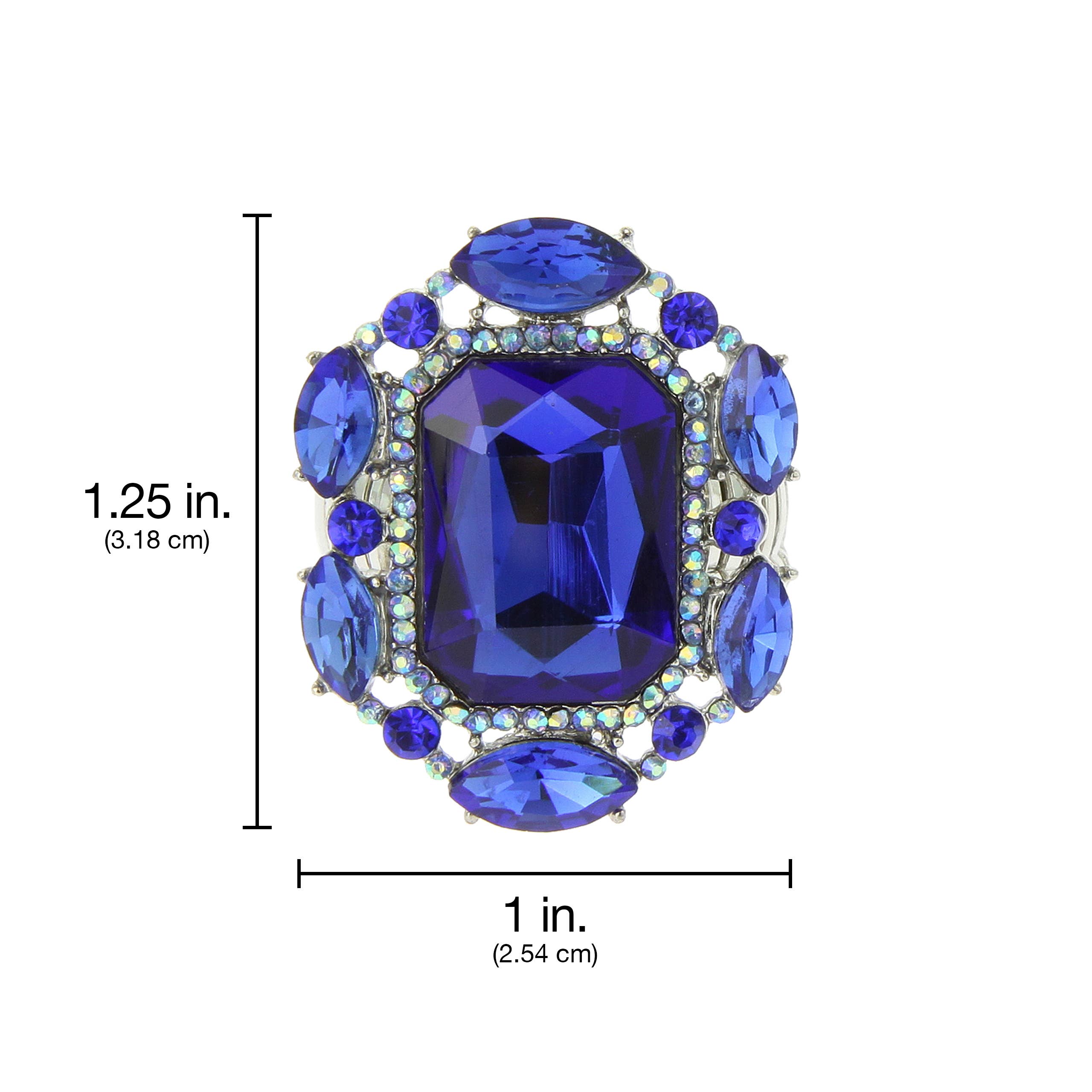 SP Sophia Collection - Wholesale Cocktail/Statement Ring - Victorian Style Rhinestone Stretch Ring3