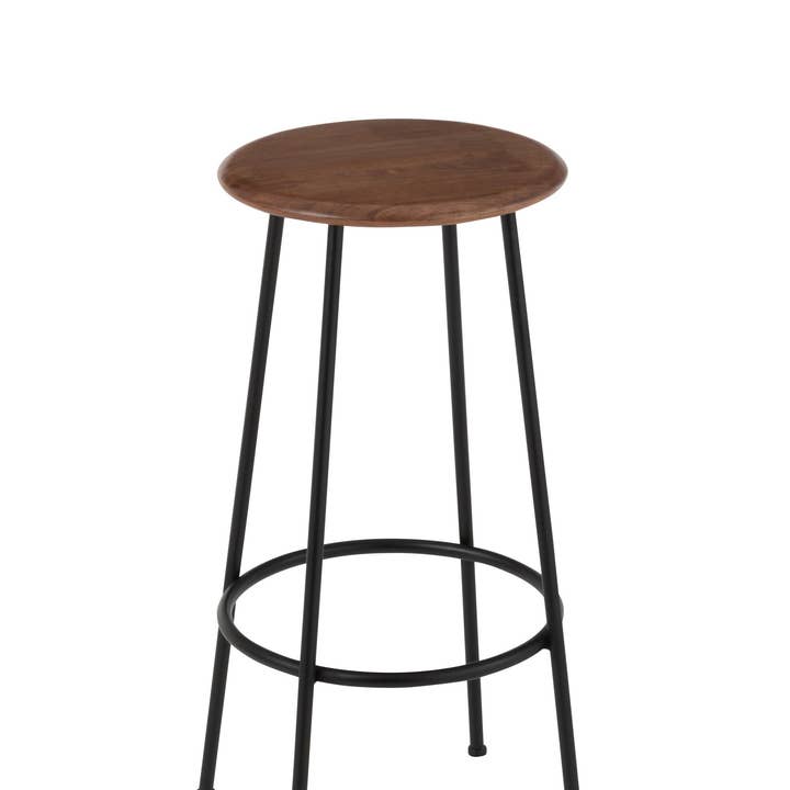 Tabouret de bar Neo Acier Naturel/Noir pour la vente par BOHORIA