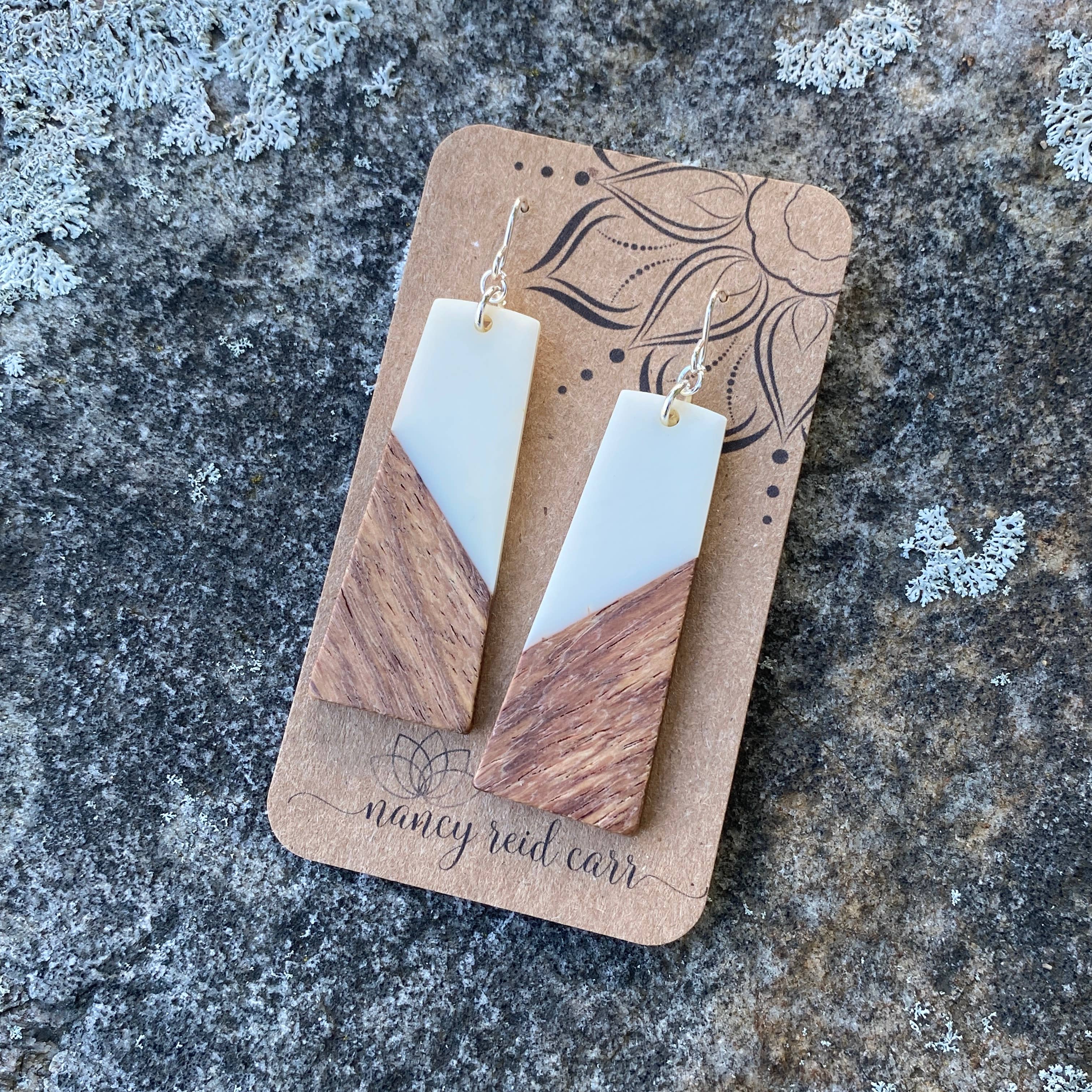 Nancy Reid Carr - Wholesale Dangle Earrings - Modern Boho - Trapezoid Earrings Wood/Resin6