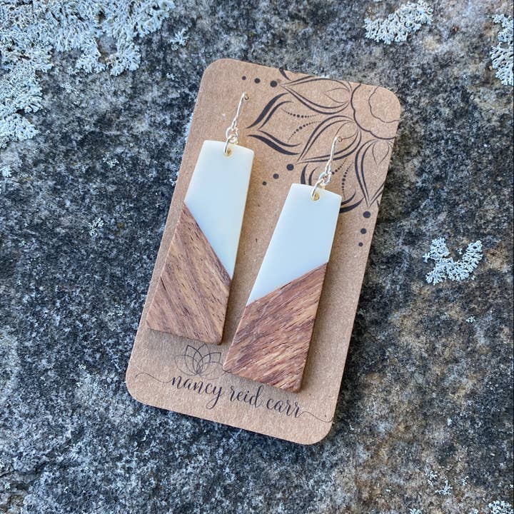 Nancy Reid Carr - Wholesale Dangle Earrings - Modern Boho - Trapezoid Earrings Wood/Resin6