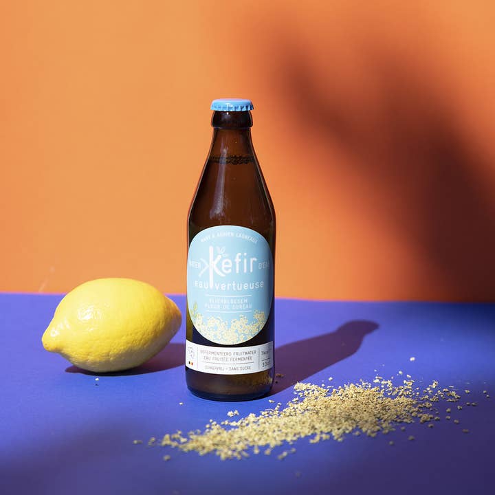 Kéfir Eau Vertueuse – Engroshandel Kombucha – Kefir Vand Dydig med Økologiske Hyldeblomster