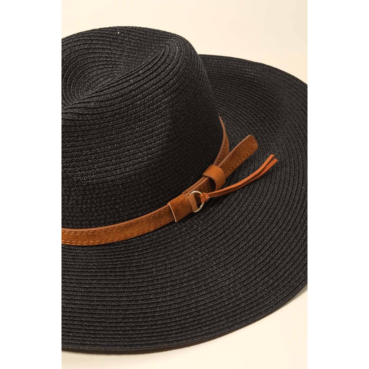 Anarchy Street - Wholesale Straw Hat - Women's - Leather Belt Straw Fedora Hat2