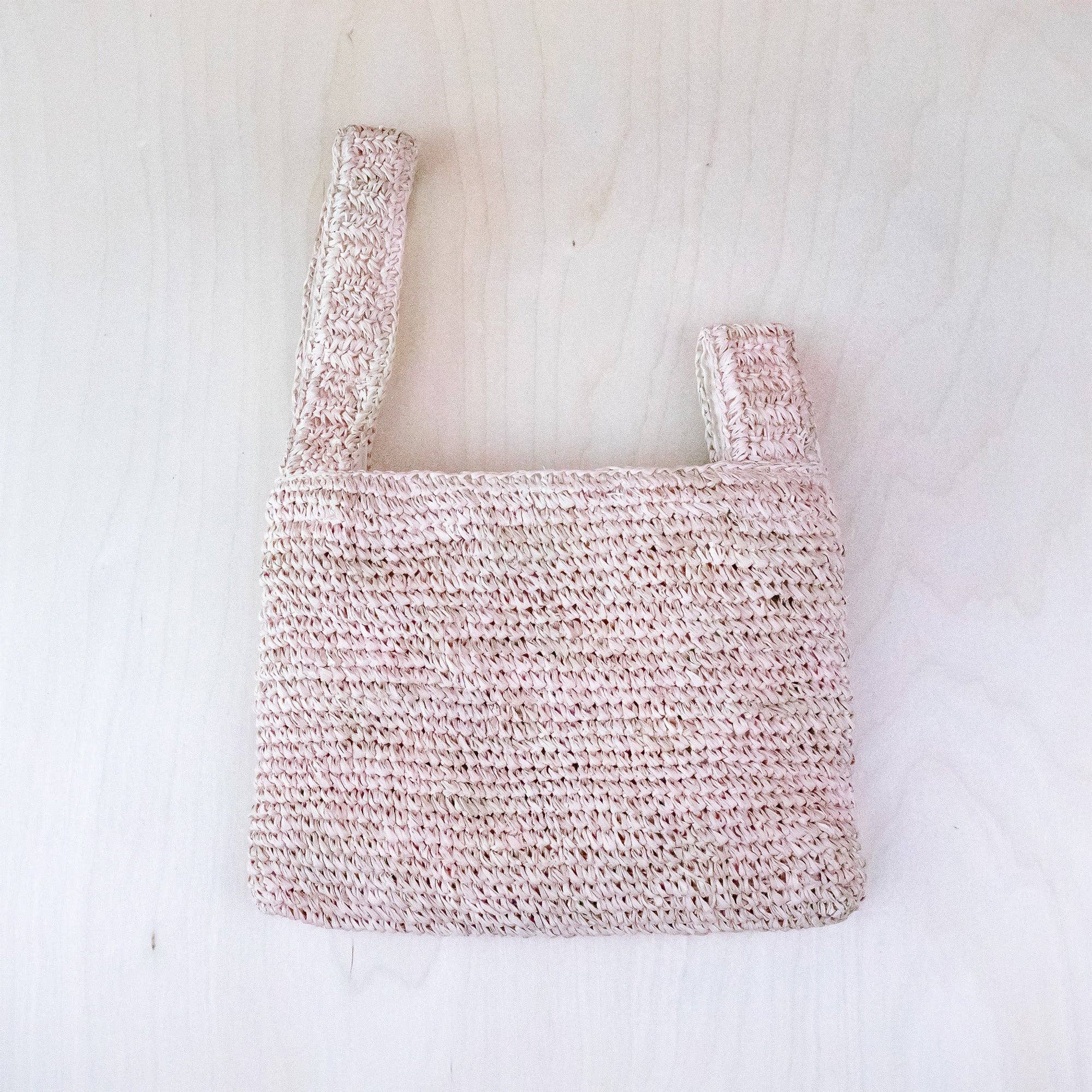 LIKHÂ - Vente Sac de plage - Sac nœud en crochet couleur rose poudré - Sac en paille | LIKHÂ2