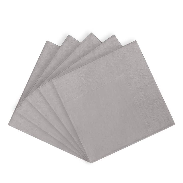 Silver Paper Luncheon Napkins - 50 Ct. for wholesale by Crown Display