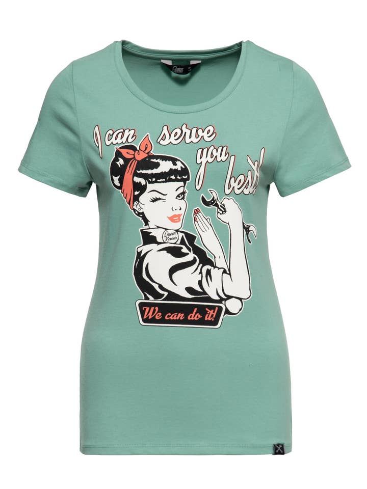 Btex Fashion GmbH / KING KEROSIN - Wholesale Screen Printed T-Shirt - Women's - I Can Serve You Best T-shirt