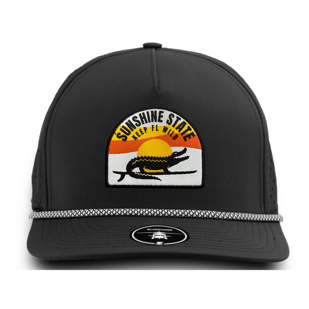 Sunshine State Goods - Wholesale Flat Brim Cap - Unisex - Sunshine State Surfing Gator Sunset Hat1