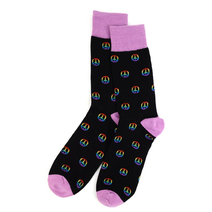 Selini New York - Vente Chaussettes – homme - Chaussettes Peace Sign Novelty pour hommes - NVS19014