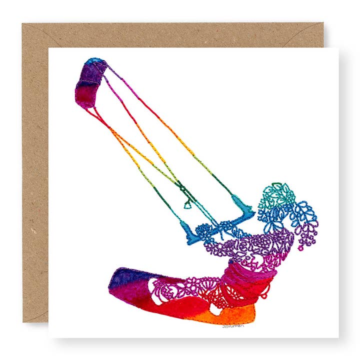 Inspire - Surfeur de cerf-volant pour la vente par Jane Buurman Handmade (Greetings Cards)