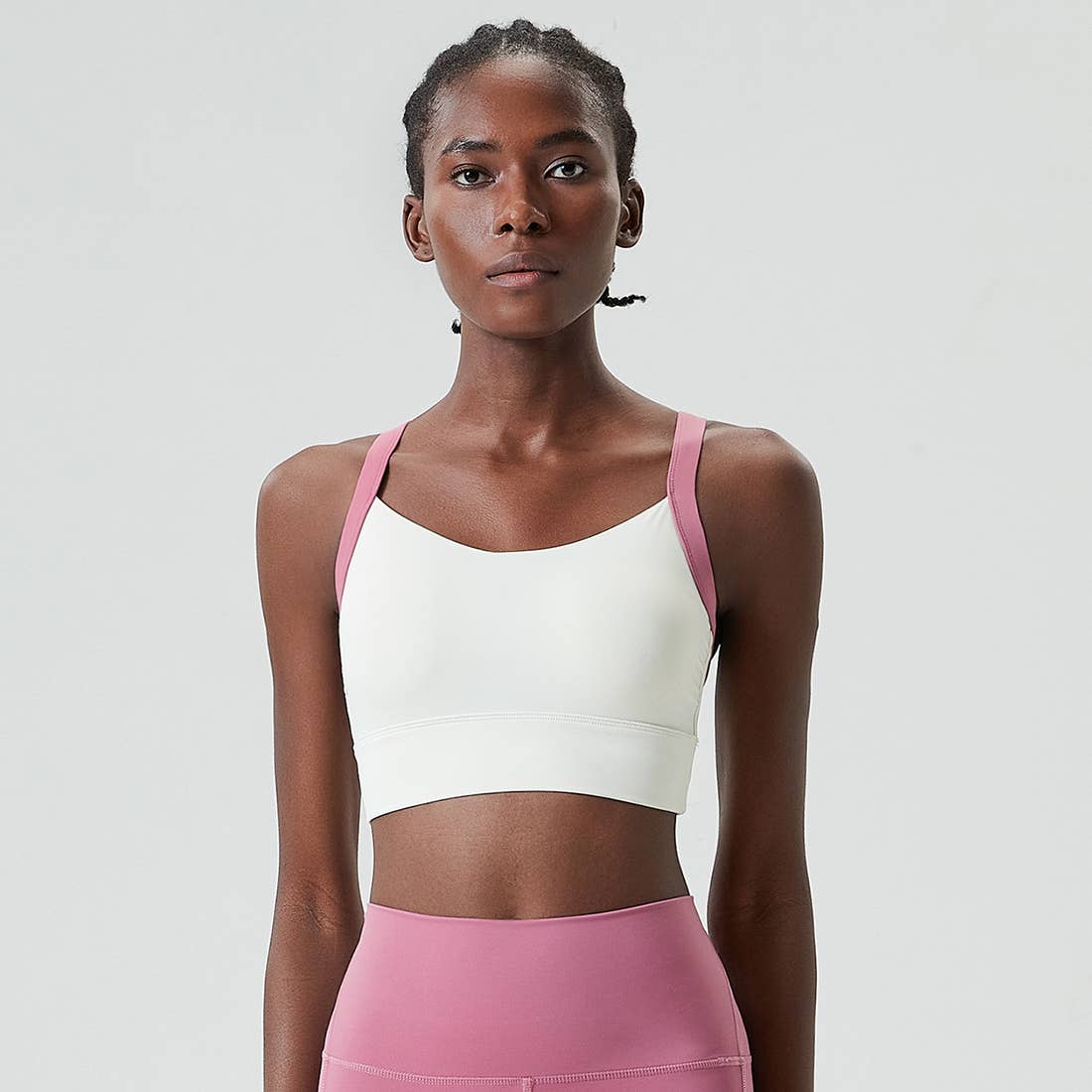 Sodalemon - Wholesale Sports Bra - Women's - Full Coverage With Wide Straps Contrast Color Sports Bra5