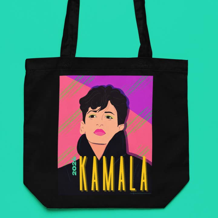 POP ART KAMALA TOTE BAG for wholesale by TEAM JEMINI DESIGNS