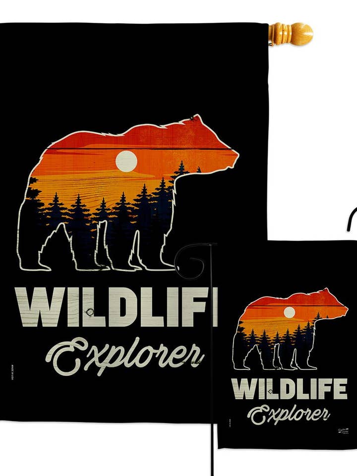 Drapeau Wildlife Explorer Outdoor Adventure pour la vente par Two Group Flag Co