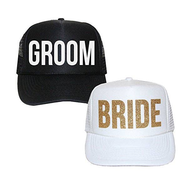 Bride and Groom Trucker Hat Set for wholesale by Classy Bride