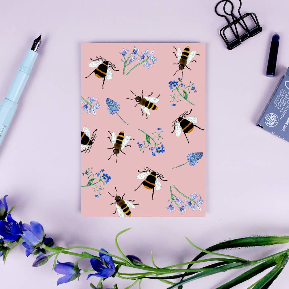 Wonder Of Today – wholesale Postcard – Postcard bees pink0