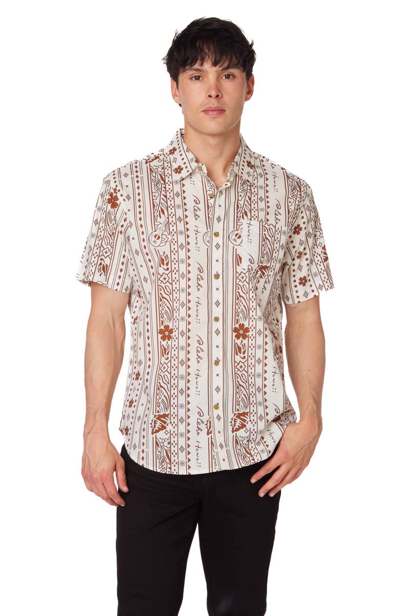 Men's Woven Printed Short Sleeve Shirt for wholesale on Faire