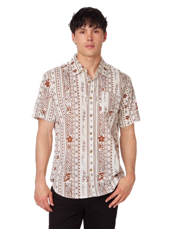 Hawk's Bay - Wholesale Button Down Shirt - Men's - Men's Woven Printed Short Sleeve Shirt