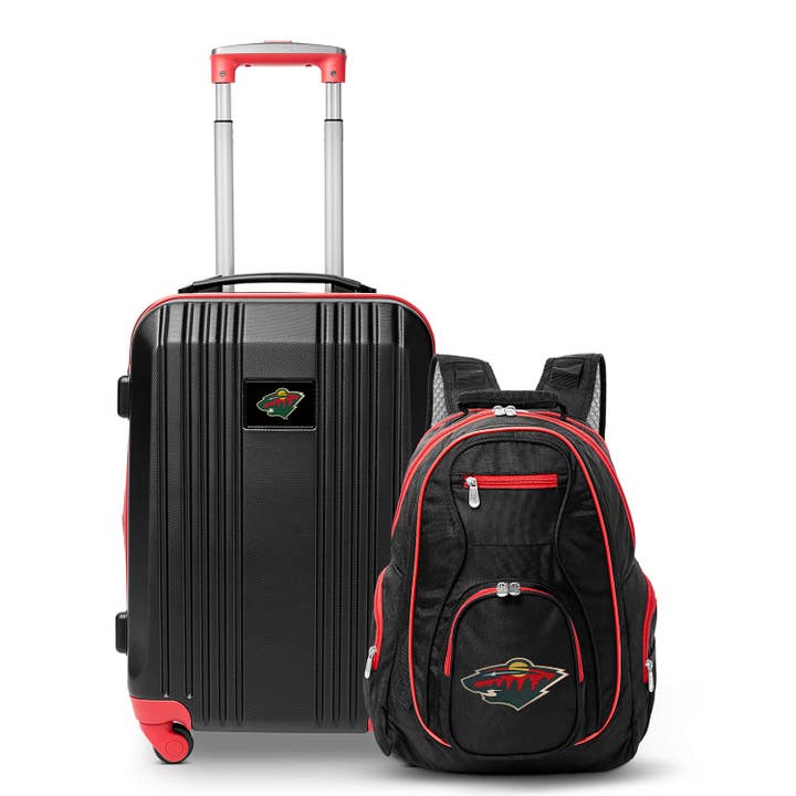 NHL Minnesota Wild Premium 2 Piece Backpack & Carry-On Set for wholesale by Mojo Licensing