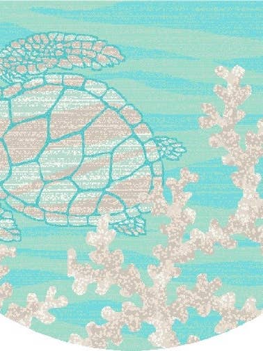 Seaside Turtle Coral Coastal Area Rug for wholesale by Mayberry Carpet & Rugs