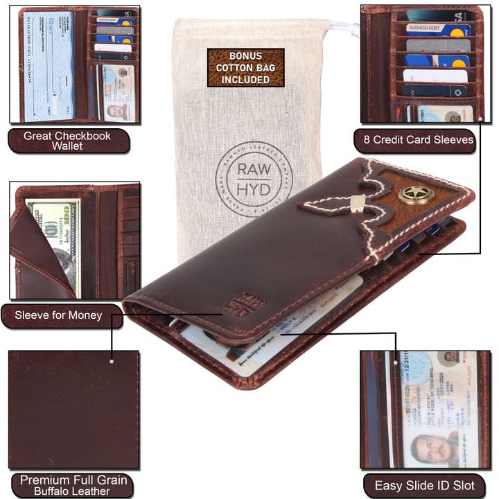 RAWHYD Leather Co. - Wholesale Wallet - Men's - Western Concho Wallet for Men1