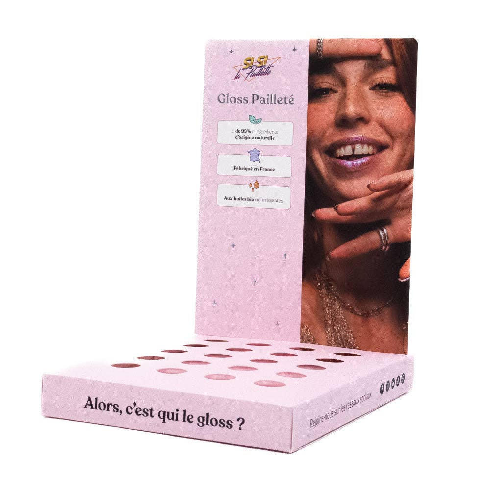 SI SI LA PAILLETTE - Wholesale Retailer Display - Beauty & Wellness - Empty Gloss Display0