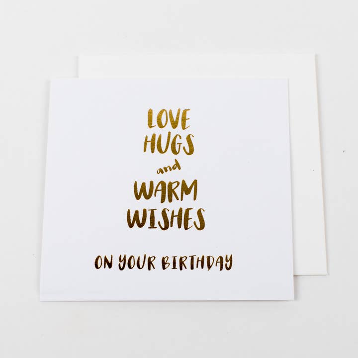 Mini-carte - Câlins d'amour et vœux chaleureux pour la vente par Wrinkle & Crease Paper Products